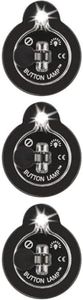 Panthervision Stick On LED Button Lights - (Pack of 3) Battery Powered Lights with Adhesive, Black