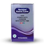 Version Extra Love Condoms for Men (Extra Dotted, Extra Time) 10s, Pack of 1 (Grapes) Condoms