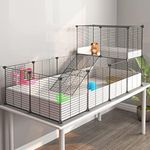 Oneluck Guinea Pig Cage,Indoor Habitat Cage with Waterproof Plastic Bottom,Playpen for Small Pet Bunny, Turtle, Hamste, Loft and Partition