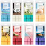 Summer Scented Wax Melts, Soy Wax Melts, Holiday Scent Wax Cubes/Tarts for Burner - Ocean Breeze, Coconut, Mojito, Vanilla Ice Cream, Pineapple, Watermelon, Pink Sands, Night, 8x75g