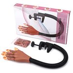 LIONVISON Practice Hand for Acrylic Nails-Fake Nail Hand Practice for Fake Nails, Flexible Movable Practice Nail Hand for Acrylic Nail Kit, Maniquin Hand for Nail Practice With 100Pcs Refill Nail Tips