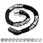 NDakter Bike Lock, 5 Digit Combination Bicycle Lock, Alloys Steel Bike Locks High Security, 4.27 Ft Heavy Duty Anti-Theft Bike Chain Lock for Cycle,Electric Bike, Scooter,Motorcycle, Door(Black)