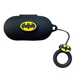 TASLAR Anti-Fall Earphone Case Batman Design Silicone Protective Cover Shell Accessories with Ring Lanyard Tide Compatible with Oneplus Buds Z2, (Black) (ONLY CASE Cover)