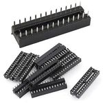 DAOKI 50Pcs DIP IC Sockets 28Pin Narrow 2 Row 2.54 mm IC Sockets Adapter Solder Type Socket