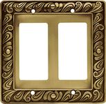 Franklin Brass 64038 Paisley Double Decorator Wall Plate/Switch Plate/Cover, Tumbled Antique Brass