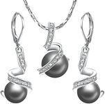 Yoursfs Costume Jewelry Set for Women 18K Gold Plated Pearl Necklace and Earrings Elegant Wedding Jewelry Sets for Brides, One size, Metal, simulation pearl