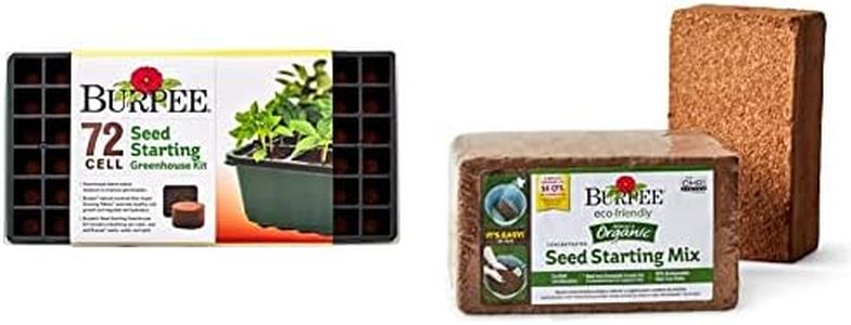 Burpee Greenhouse Indoor Seed Starting Kit + Organic Coconut Coir Seed Starting Mix