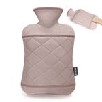 BYXAS Hot Water Bottle with Hand Pocket Cover–2.0L BPA Free PVC Water Bag, Odorless Superior Material, Chocolate Brown