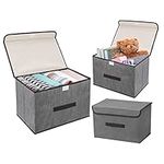 WTUGJEP Foldable Storage Bins with Lids,3 Pcs Clothes Storage Box with Handles,Storage Basket Cube Container for Organizing Fabric for Clothes,Bedroom,Towels,Small Toys,Books,Office Supplies