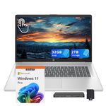 HP 17.3" HD+ Touchscreen Laptop, AMD Ryzen 5 7430U, 32GB RAM, 2TB Storage (1TB SSD+1TB Docking Station Set), AMD Radeon Graphics, Full-Size Keyboard, 720p Webcam, Wi-Fi 6, Windows 11 Pro, Silver