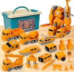 26Pcs Magnetic Transform Engineering Car Toys - Kids Magnetic Robot Construction Vehicles Toys Set, Birthday Christmas Thanksgiving Gifts for Children Toddler Teenager Boy Girl