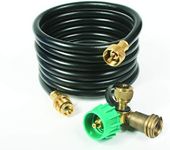 Camco 59143 12" RV Brass 90 Tee with 3 Ports and 12' Extension Hose