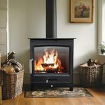 NRG DEFRA Approved Multifuel Stove 8KW, Wood Burning Stove & Multifuel For Home, Wood Logs or Smokeless Fuels (490 x 335 x 585mm)