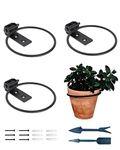 NACETURE Flower Pot Holder Ring for Wall Mount 6 Inch Foldable – Heavy Duty Round Metal Planter Hooks Hangers - Fence Pot Plant Holders Hanging Bracket for Outdoor Indoor