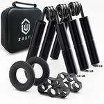 Professional Hand Grip Strengthener Trainer Kit, 50-100LB Metal Hand Gripper with 2 Finger Stretcher & 2 Grip Ring Wrist Forearm Strengthener Exercise Workout Trainer for Pro Beginner (Black)