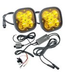 AUTOPOWERZ LIU HJG 60 Watt with Wiring Kit Universal Led Fog Light With Yellow Lens Cover (60W, 12V-80V, DC,) (Pack of 2 Pcs)