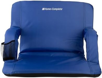Home-Complete (Blue Wide Stadium Seat Chair-Bleacher Cushion with Padded Back Support, Armrests, 6 Reclining Positions and Portable Carry Straps, 1-Pack