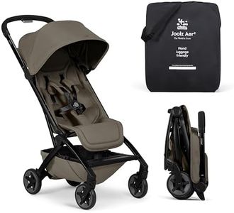Joolz Aer2 Lightweight Travel Stroller for Baby & Toddler – One-Hand Fold, Compact Carry-On Airplane Approved, Reclining Seat, UPF 50+ Canopy, Travel Pouch, Baby Net – Hazel Brown