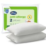 Silentnight Anti Allergy Pillows 2 Pack – Allergy UK Approved Fibres Medium Support Anti Bacterial Bed Pillow Pair for Stomach, Back and Side Sleepers - Machine Washable Hypoallergenic - Pack of 2