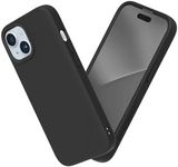 RhinoShield Case Compatible with [iPhone 15] | SolidSuit - Shock Absorbent Slim Design Protective Cover with Premium Matte Finish 3.5M / 11ft Drop Protection - Classic Black