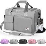 Travel Bag Sport Duffel Bag,Gym Tote Bag, Large Capacity Portable Foldable Travel Lightweight Waterproof Overnight Bag, Carry Luggage Bag for Weekender Sports, Gym, Vacation for Men Women (Gray)