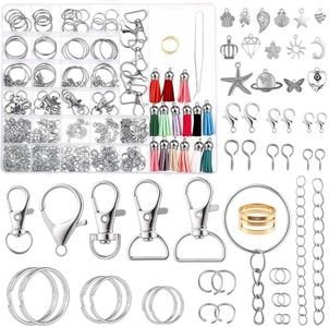 BESARME 695PCS Keychain Making Kit Metal Key Chain Supplies with Jump Rings and Clasps - DIY Accessories for Lanyards, Purse Charms, Jewelry Repair and Handmade Gifts, Bag Tags