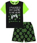 I Paused My Game to Be Here Gaming Black Green Short Pyjamas, Black, 13 Years