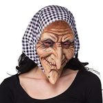 Boland 97508 Old Befana Witch Latex Mask with Hood, Pink, Adult One Size - Realistic Costume Accessory for Halloween, Cosplay, and Themed Parties