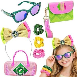 Wicked 7-Piece Girls Accessory Gift Set | Hair Bow, Scrunchies, Wristlet, Sunglasses & Case | One Size Fits Most Kids