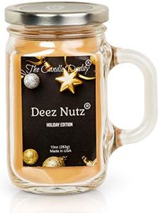 Deez Nutz Holiday Edition - Double Pour - Banana Nut Bread & Hazelnut Vanilla Scent - Scented 10 Ounce Mason Jar Candle with Handle and Lid - 80 Hour Burn Time - Poured in The USA