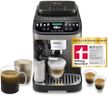 De’Longhi Magnifica Evo Next - Perfetto Kaffeevollautomat mit LatteCrema-Milchaufschäumer, 13 One-Touch-Getränke, Coffee- und Cappuccino Kaffeemaschine, farbiges Touch-Display, Titan (ECAM312.80.TB)