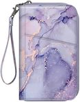 Fintie Family Passport Holder Wallet, RFID Blocking Travel Document Organizer Clutch Bag Credit Cards Case for Women Men, Lilac Marble