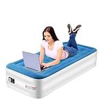 TOUCHXEL Single Air Bed, Twin Size Inflatable Mattress with Built-in Electric Pump, Self-Inflating Sleeping Air Mattress for 1 Person Portable Guest Bed Sleeping Mattress 196 x 97 x 47cm