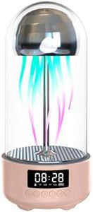 OBIOCKIDAY Jellyfish Lamp Portable Bluetooth Speaker Wireless, Mechanical Motion LED Jellyfish Alarm Clock Sound Speaker Night Mood Light, Table Lamp Bedside Lamp Decor