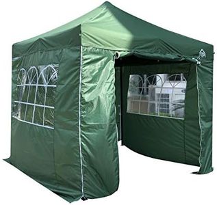 All Seasons Gazebos 2.5x2.5 Fully Waterproof Pop up Gazebo With 4 Zip up Sides and Accessories - Green