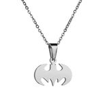 RZCXBS Women's Men' Lightweight Surgical Stainless Steel Bat Man Necklace Charm Batman Insect Necklace, Stainless Steel, No Gemstone, Silver A