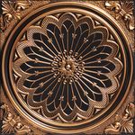From Plain To Beautiful In Hours 238ag-24x24-25 Rose Window Ceiling Tile Antique Gold 25