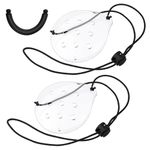 Aster Eye Shield, 2 Pcs Plastic Eye Shield Eye Patch for Eye Surgery Covering Breathable After Surgery, Eye Protection Eye Care Supplies with 2 Elastic Rope and Glasses Nose Pad, Clear