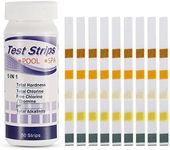 Staright 5 in 1 Swimming Pool SPA Test Strips Chlorine pH Alkalinity Water Hardness Testing Healthwater Pool Test Strips 50Pcs