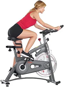 Sunny Health & Fitness Indoor Cycling Exercise Bike w/4-Way Adjustable Seat & Pulse Sensors, Home Cardio Training Equipment w/Micro-Adjustable Magnetic Resistance, Optional 29, 30, 40 Pound Flywheel