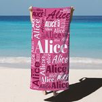 Custom Beach Towels 30”X59”/35.4”X70.9” Personalized Text Beach Towels Microfiber Comfortable and Soft Quick Dry Beach Towels for Beach, Travel, Camping, Seaside, Swimming, Fitness