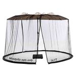 Mosquito Netting for Patio Umbrella 14FT Double Sided Patio Umbrella Canopy Netting &10X10 Ft gazebo (Black)(Does Not Contain Gazebo Patio Umbrella)