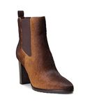 Ralph by Ralph Lauren Women's Mylah Ombré Haircalf Bootie Ankle Boot, Dark Brown Ombre/Chestnut Brown, 5.5