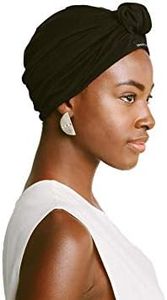Grace Eleyae GE Women's Adjustable Satin-Lined Hair Care Knot Turban, Black
