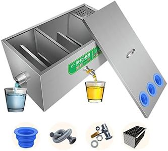 Commercial Grease Trap, Grease Interceptor, Stainless Steel Grease Trap Interceptor with Removable Baffles Waste Oil-Water Separator Under Sink Grease Trap for Restaurant Factory Home Kitchen