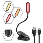 Amber Reading Lights for Books in Bed – Red Book Light for Reading in Bed - Amber Book Light Clip On