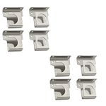 4ever Stainless Steel Solid 25 mm Curtain Rod Universal Wall to Wall Bracket for Door and Windows with Complete Fittings - Pack of 4 Pair