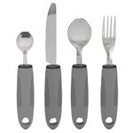 Weighted Utensils Set Parkinson, Fork Knife Adaptive, Heavy Weight Silverware for Hand Tremors, Arthritis. Non Slip, Wide Handles. for Adults, Elderly, Pediatrics