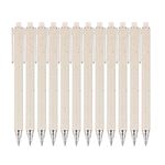 Gel Pens for Note Taking Aesthetic Pens 12PCS RIANCY Black Ink Fine Point Pen Black Gel Pens Quick Dry Ink 0.5mm Smooth Writing Pen for Home Office Art Back to School Supplies (Cream)