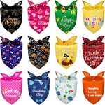 12 Pieces Holiday Dog Bandanas Halloween Dog Scarf Birthday Thanksgiving Christmas Daily Festival Costume Supply Pets Dog Scarf Bandana for Dogs Cats Pets Costume(Large)